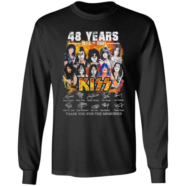 48 Years 1973 2021 Kiss Thank You For The Memories Signatures Shirt