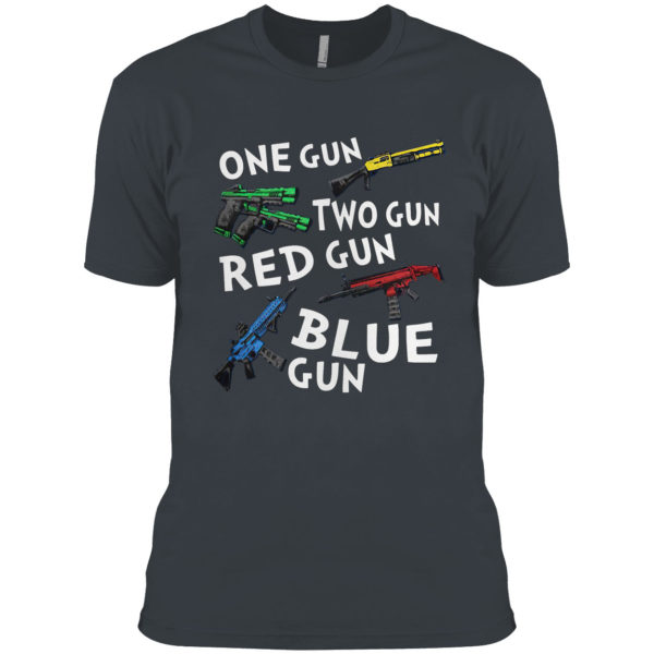 One gun two gun red gun blue gun shirt