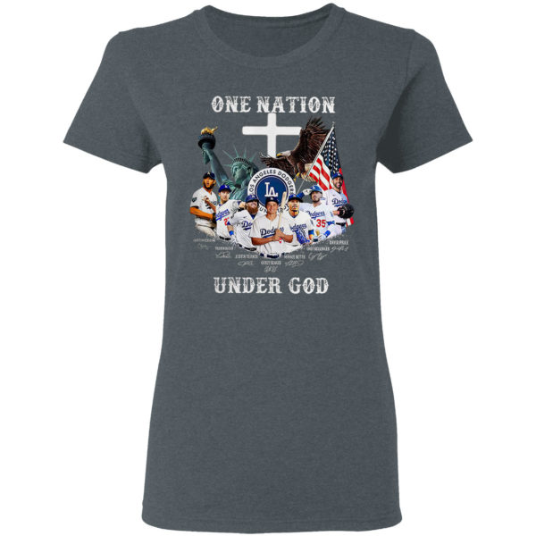 Los Angeles Dodgers One nation Under God signatures shirt