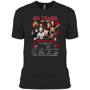 40 years 1981 2021 Metallica Kirk Hammett Lars Ulrich signatures shirt