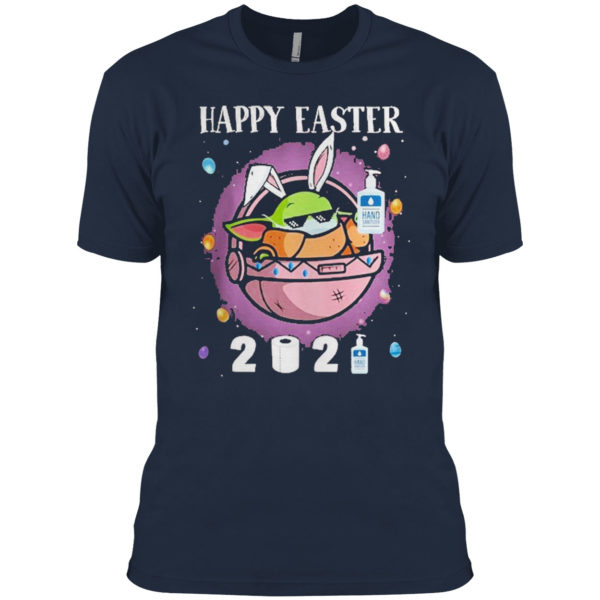 Baby Yoda hand sanitizer happy easter 2021 shirt