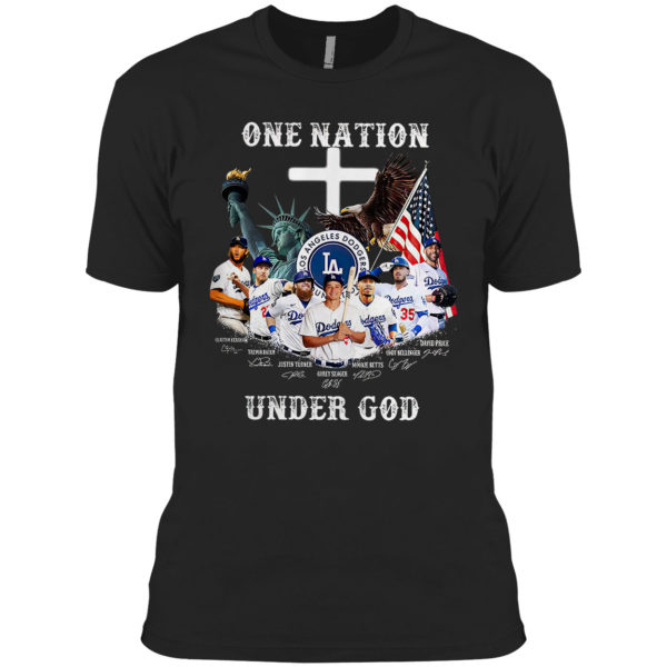Los Angeles Dodgers One nation Under God signatures shirt
