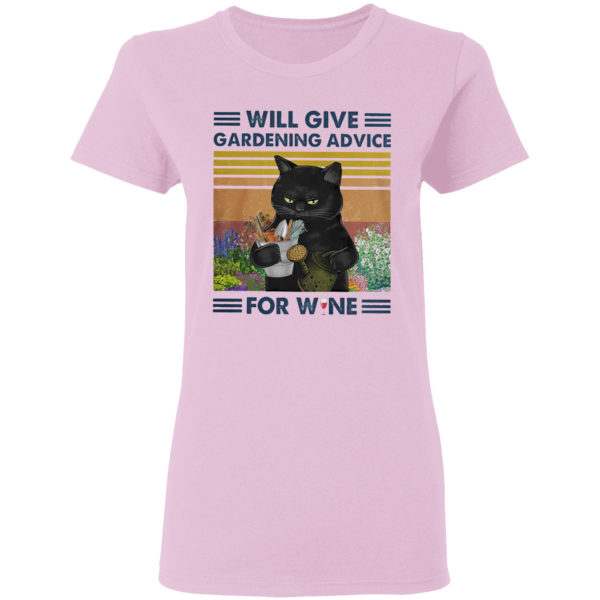 Black Cat will give Gardening advice for wine vintage shirt