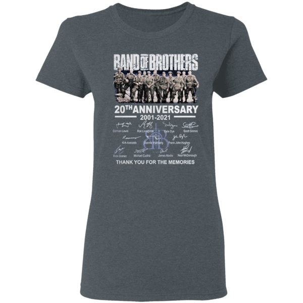 Band of brothers 20th anniversary 2001 2021 thank you for the memories shirt
