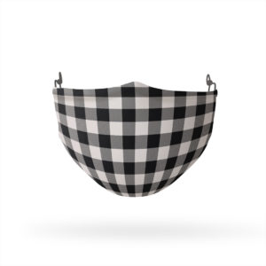 Black and White Plaid Reusable Cloth Face Mask