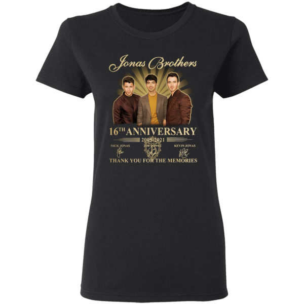 Jonas Brothers 16th anniversary 2005-2021 thank you for the memories signatures shirt