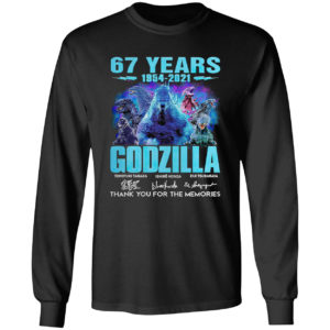 67 years 1954 2021 Godzilla signatures thank you for the memories shirt