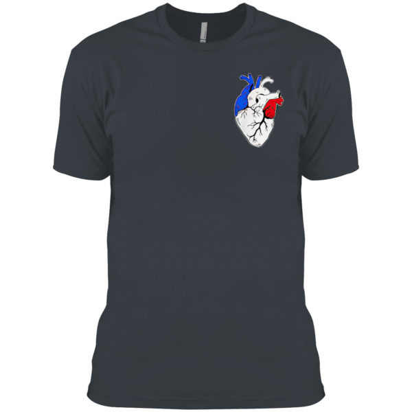 France anatomical heart soccer game flag pride shirt