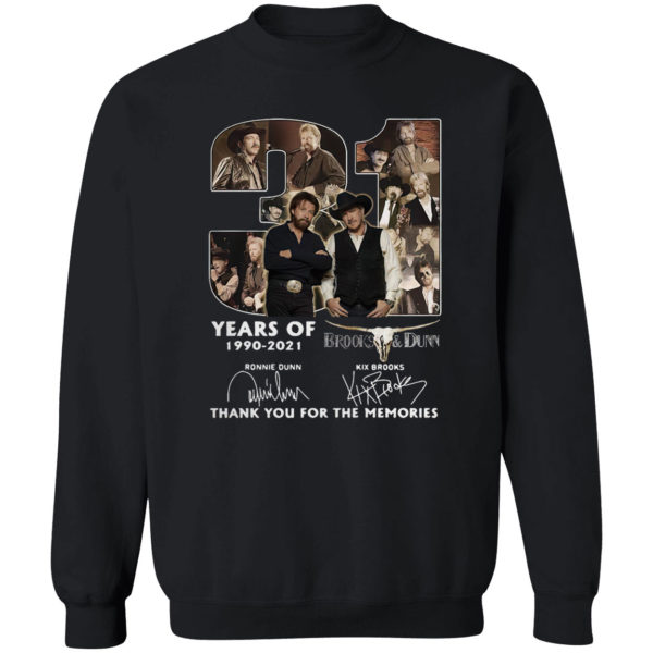 31 Years The Brooks And Dunn 1990 2021 Signatures Thank You For The Memories Shirt