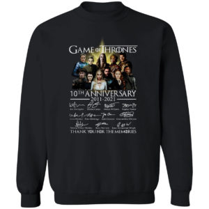 Game Of Thrones 10th anniversary thank you for the memories shirt