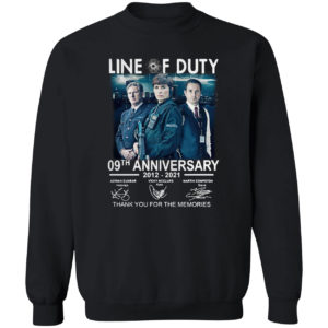 Line of duty 09th anniversary 2012 2021 thank you for the memories signatures shirt