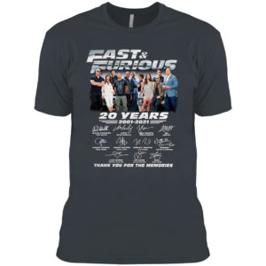 Fast And Furious 20 Years 2001 2021 Thank You For The Memories Signatures Shirt