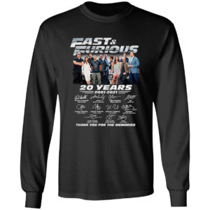 Fast And Furious 20 Years 2001 2021 Thank You For The Memories Signatures Shirt