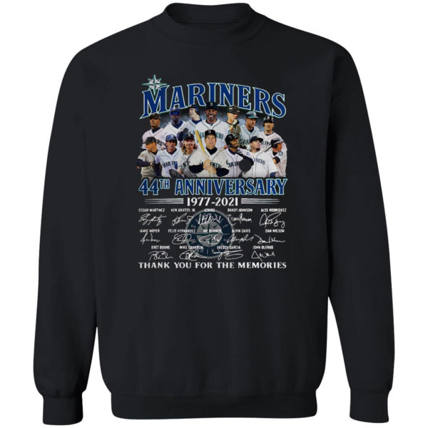 Seattle Mariners 44th Anniversary 1977 2021 thank you for the memories shirt