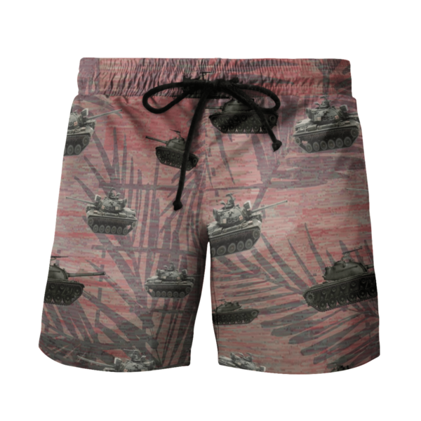 Army M48 Patton Tank Hawaiian Beach Shirt, Shorts