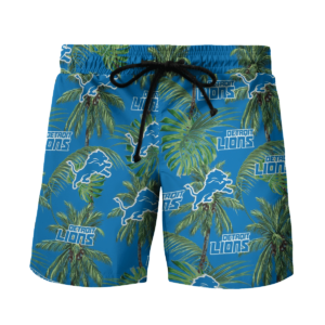 Detroit Lions Tropical Palm Tree Hawaii Shirt, Shorts