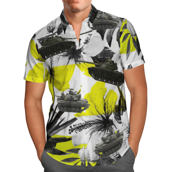 United States Army M48 Patton Tank Hawaiian Beach Shirt, Shorts