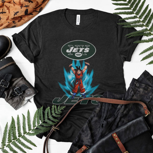 Son Goku Powering Up In Energy New York Jets Shirt