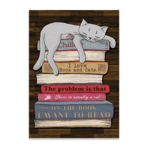 I Love Book and Cat Canvas, Poster