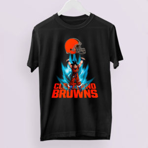Son Goku Powering Up In Energy Cleveland Browns Shirt