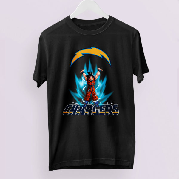 Son Goku Powering Up In Energy Los Angeles Chargers Shirt