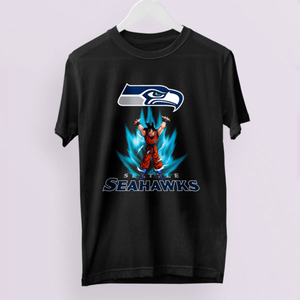 Son Goku Powering Up In Energy Seattle Seahawks Shirt