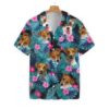 Tropical Golden Dog Hawaiian Floral Print Shirts