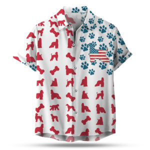 Afghan Hound American Flag 4th of July Hawaiian shirt