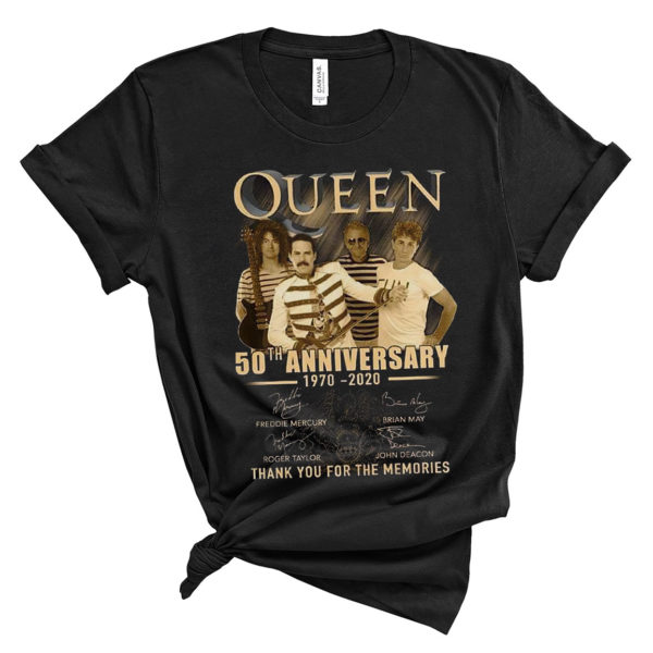 Queen 50th T-Shirt Anniversary 1970 2020 Thank You For Memories Member Signatures