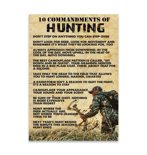 10 Commandments Of Hunting Canvas, Poster