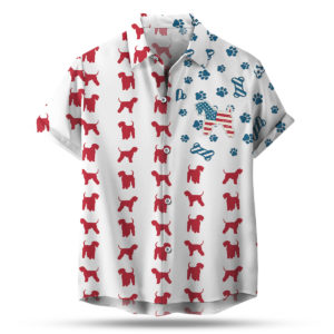 Soft Coated Wheaten Terrier American Flag 4th of July Hawaiian shirt