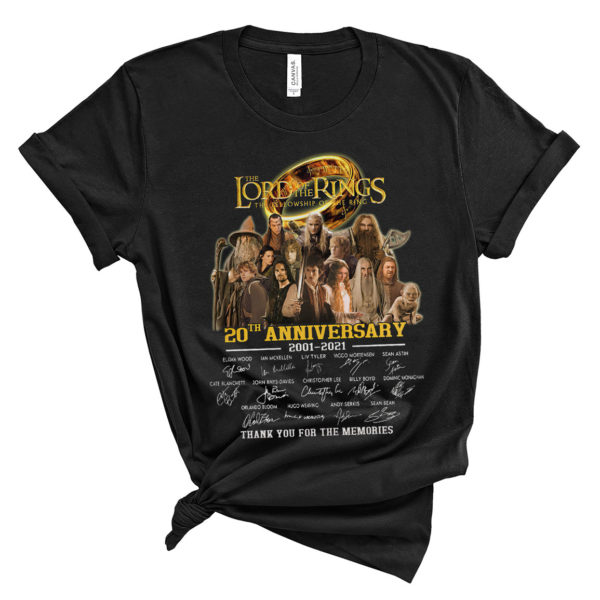 Lord Of The Ring 20th Anniversary 2001-2021 All Casts Signatures T-Shirt