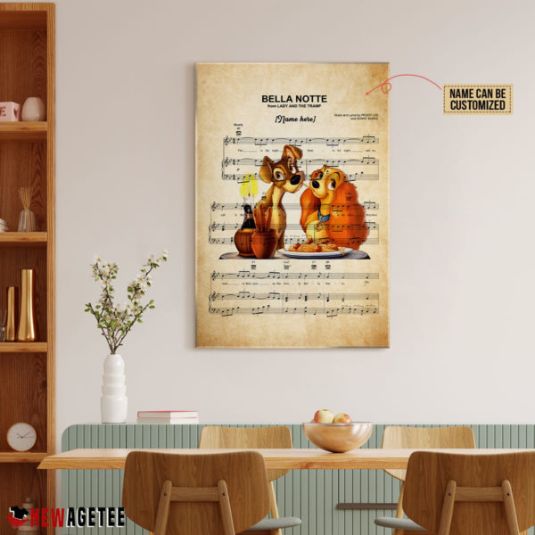 Lady and the Tramp Belle Note Sheet Music Poster Canvas