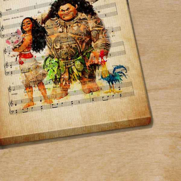 Personalized Moana Maui You’re Welcome Sheet Music Poster Canvas