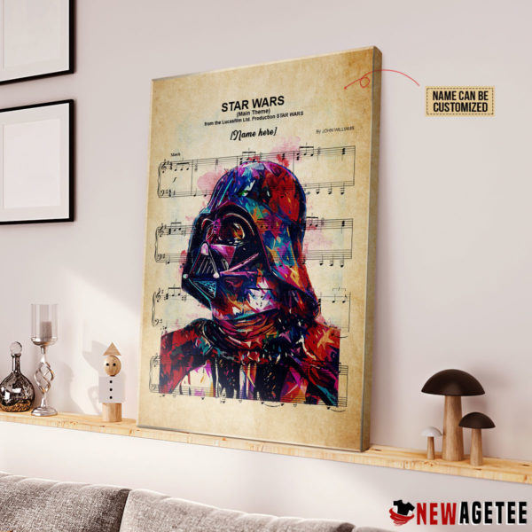 Personalized Darth Vader Star Wars Main Theme Sheet Music Poster Canvas
