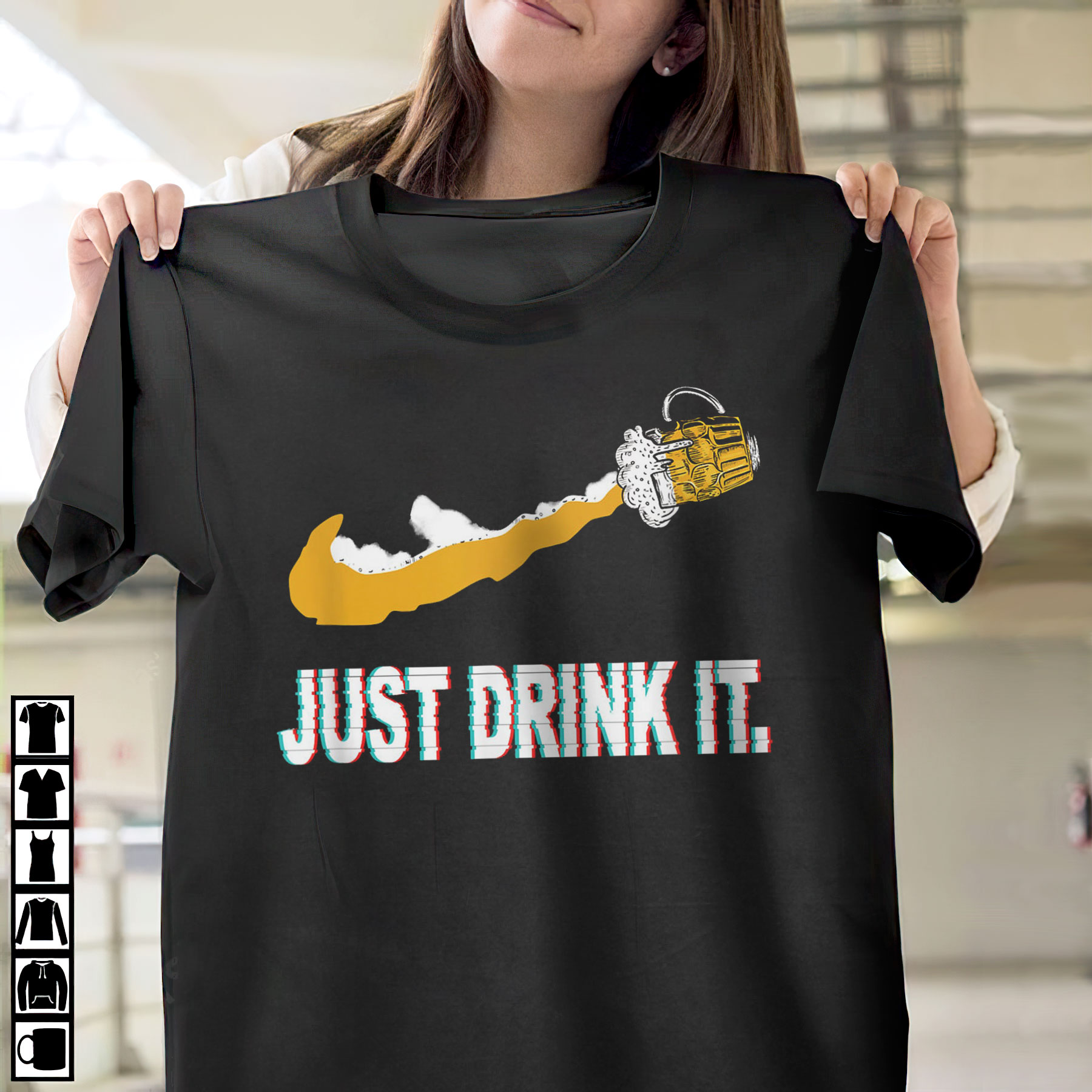 Al borde Excesivo contar hasta Beer Just Drink It Nike T-Shirt