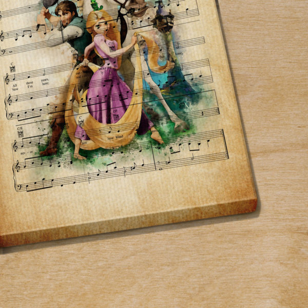 Personalized Tangled Rapunzel I See The Light Sheet Music Poster Canvas