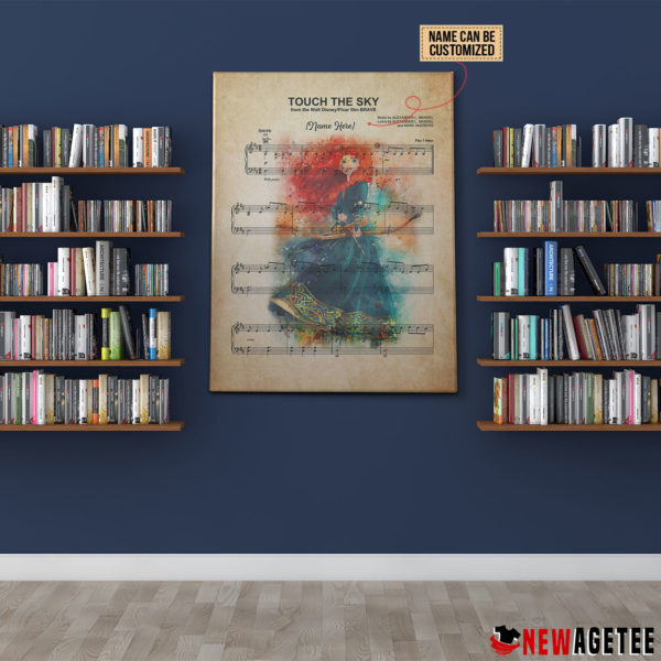 Personalized Princess Merida The Brave Touch The Sky Sheet Music Poster Canvas
