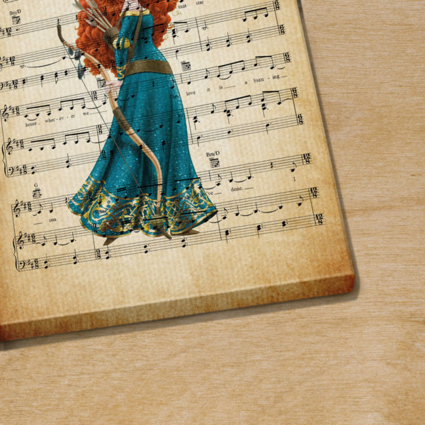 Personalized Princess Merida Into The Open Air Sheet Music Poster Canvas