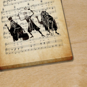 Haunted Mansion Hitchhiking Ghosts over Grim Grinning Ghosts Sheet Music Poster Canvas