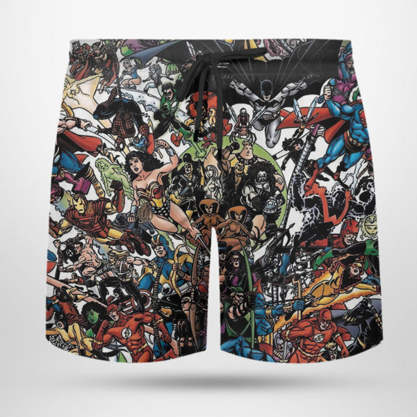 Superhero Comic Characters Collection Hawaiian shirt, shorts
