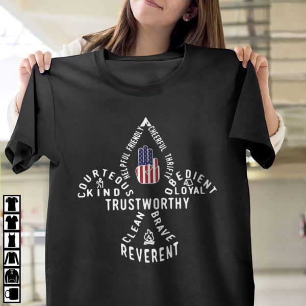 Scouting Gift Us America Flag Scout Law Shirt, ls, hoodie