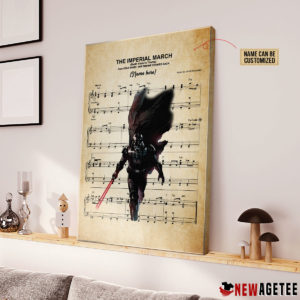 Personalized Star Wars Darth Vader The Imperial March Sheet Music Poster Canvas