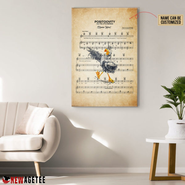 Scuttle The Litte Mermaid Positoovity Sheet Music Poster Canvas