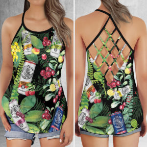 White Claw Criss Cross Open Back Tank Top