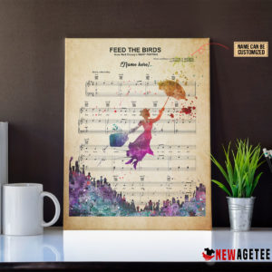 Marry Poppins Feed The Birds Sheet Music Poster Canvas