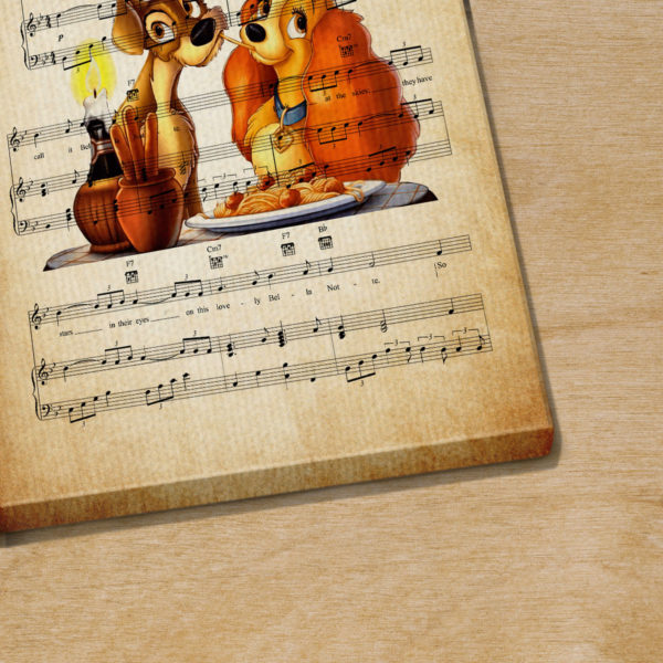Lady and the Tramp Belle Note Sheet Music Poster Canvas