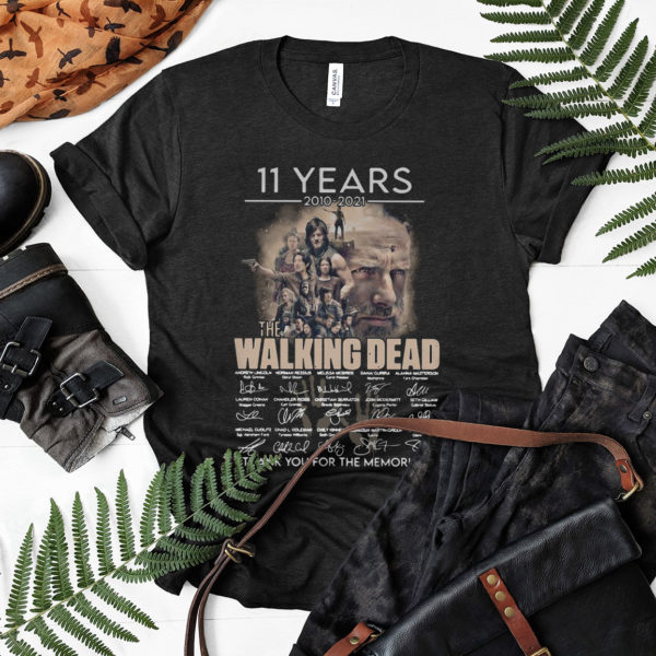 11 Years 2010 2021 The Walking Dead Thank You For The Memories Signatures Shirt, ls, hoodie