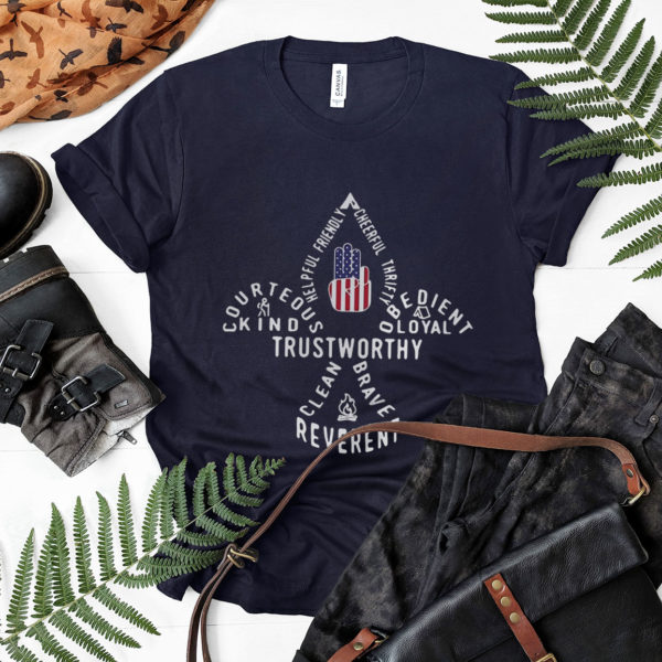 Scouting Gift Us America Flag Scout Law Shirt, ls, hoodie