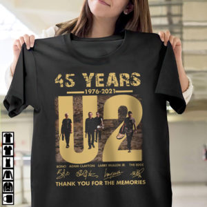U2 Band 45 Years 1976-2021 Signatures Thank You For The Memories Shirt